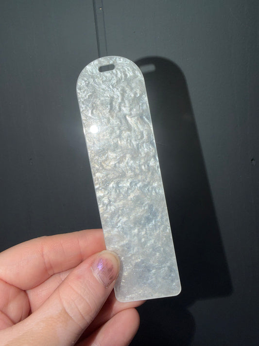 White Glitter Bookmark