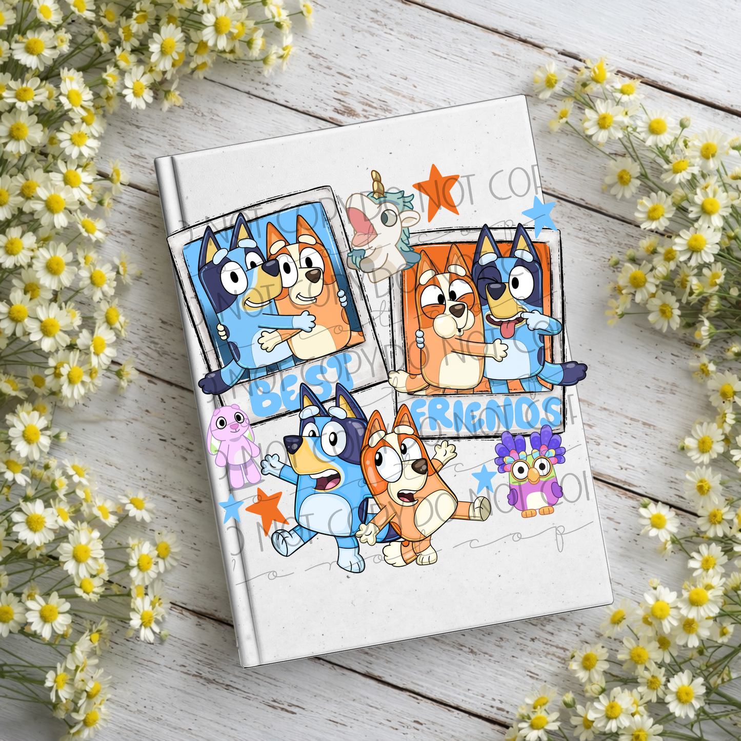 Blue & Orange Dog Notebook Decal