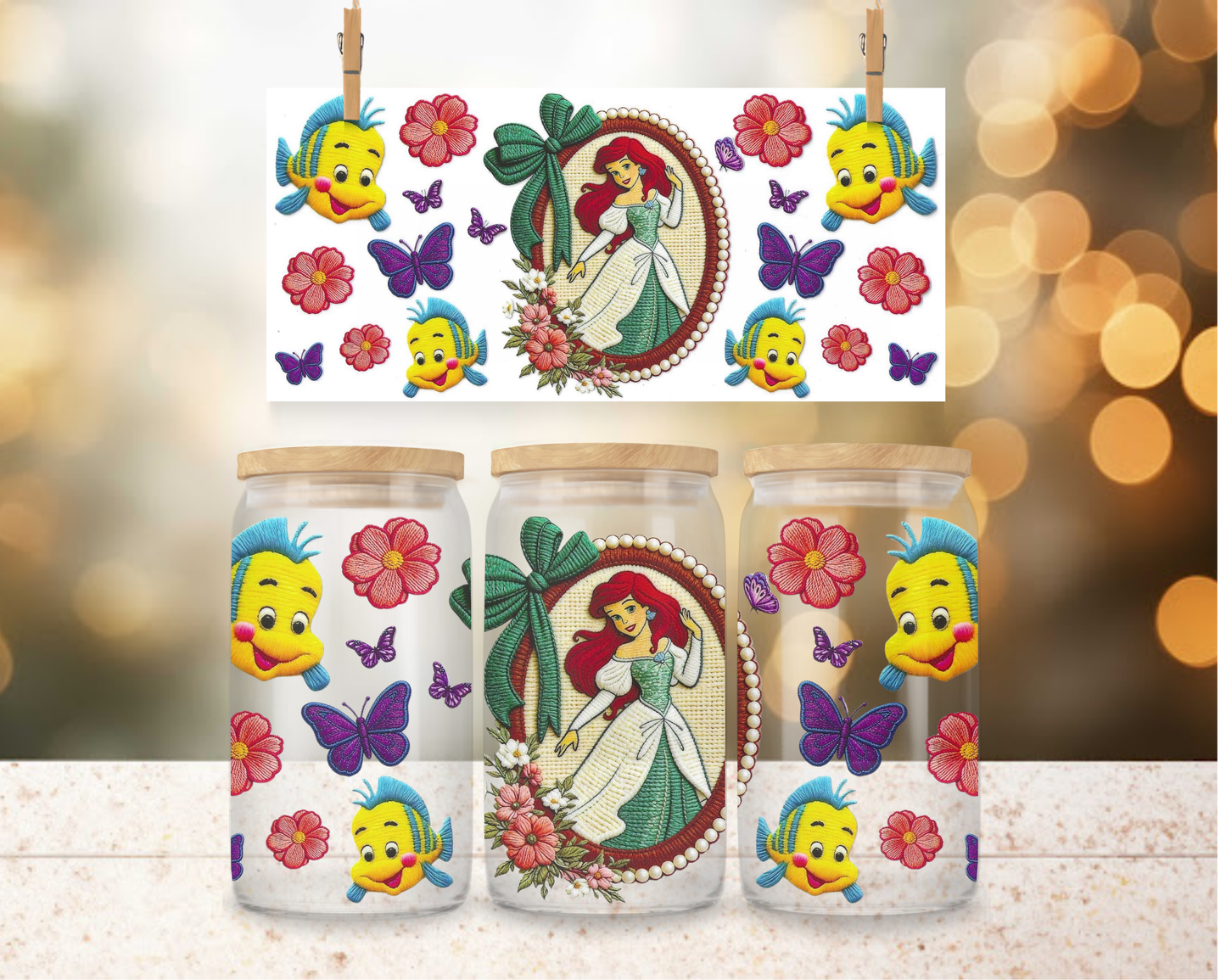 Mermaid Princess Mirror 16 oz Wrap