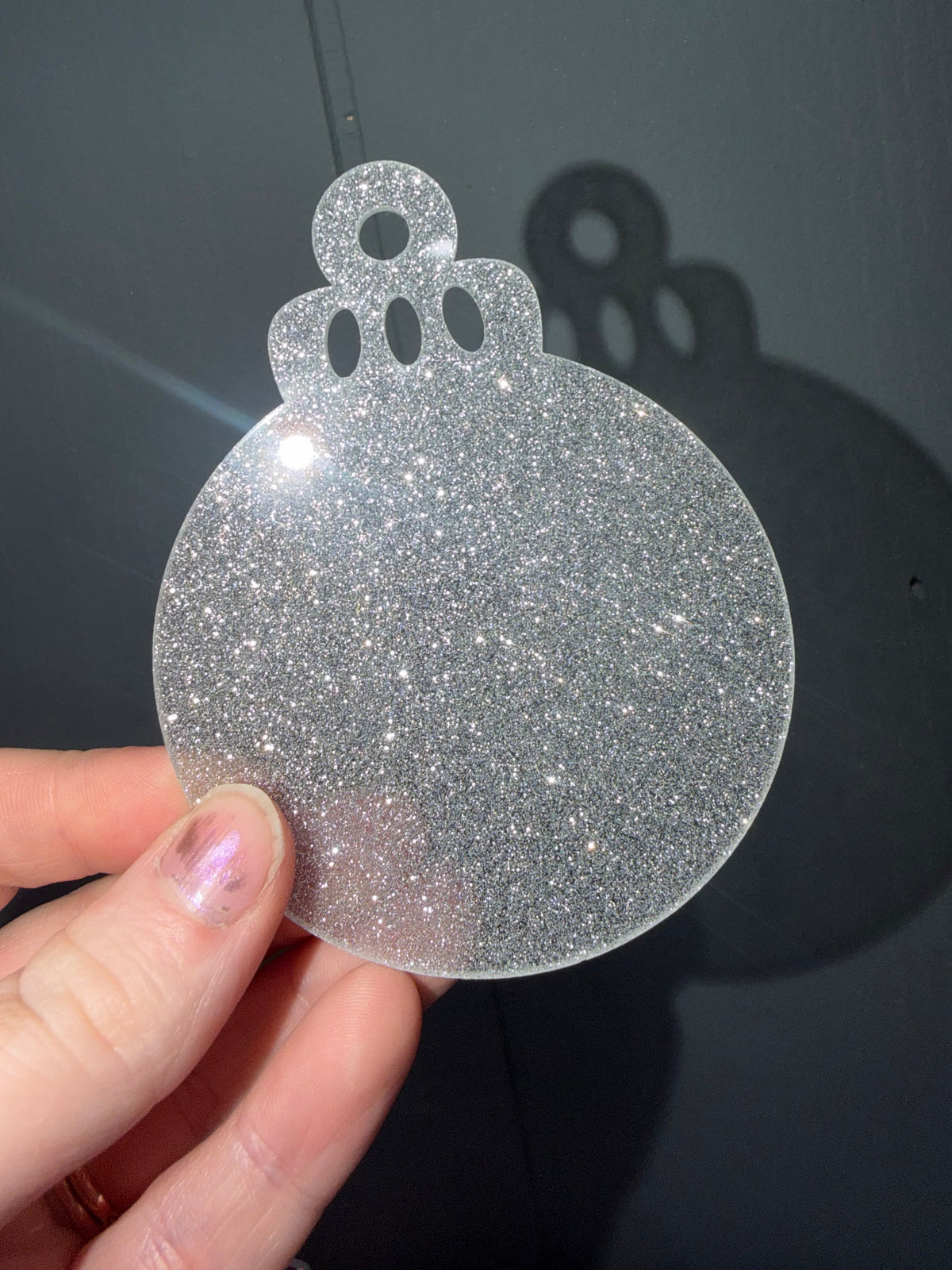 Silver Glitter Ornaments