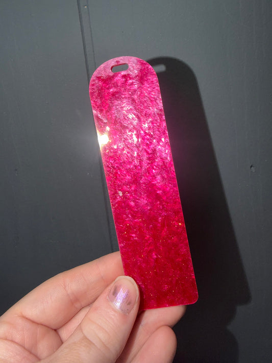 Hot Pink Glitter Bookmark