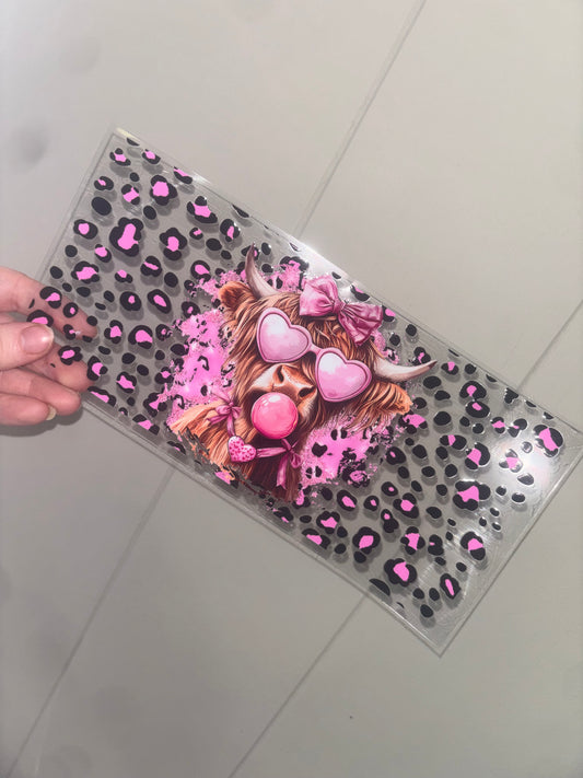 Bubble Gum Cow 16 oz Wrap