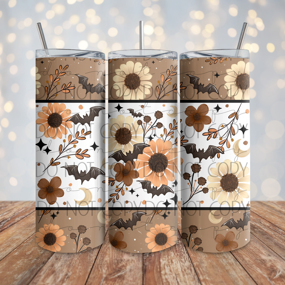 Floral Bats 20 oz Wrap