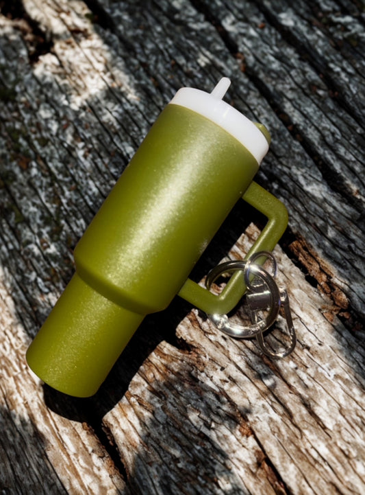 Olive Mini Tumbler Keychain
