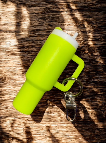 Lime Green Mini Tumbler Keychain