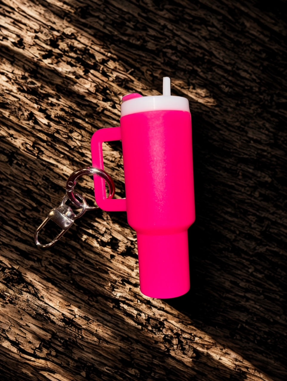 Hot Pink Mini Tumbler Keychain