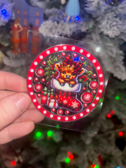 Christmas Cow Decal 2