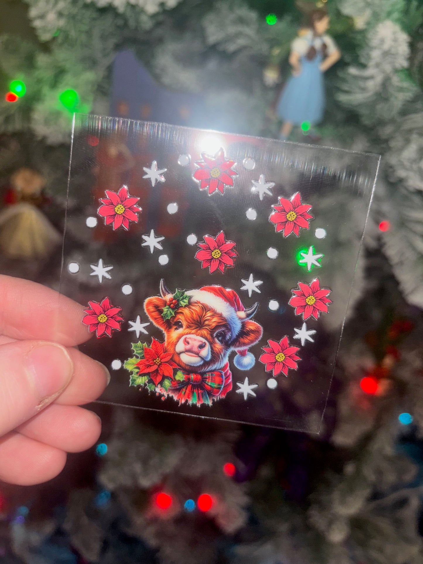 Cow Christmas Decal 1