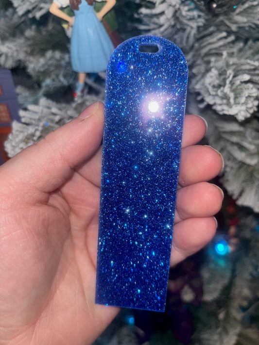Dark Blue Glitter Bookmark
