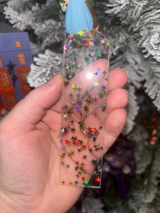 Clear with Colored Flakes Bookmark