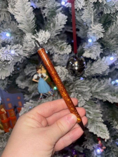 Dark Orange Glitter Pen