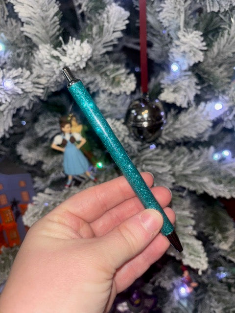 Turquoise Glitter Pen