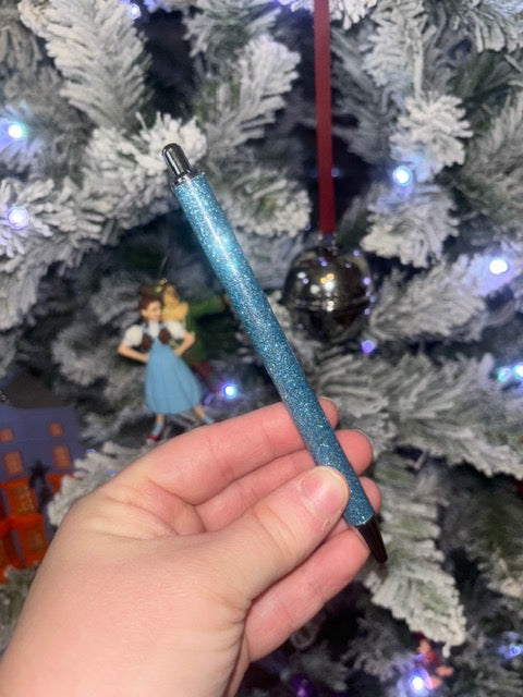 Blue Glitter Pen