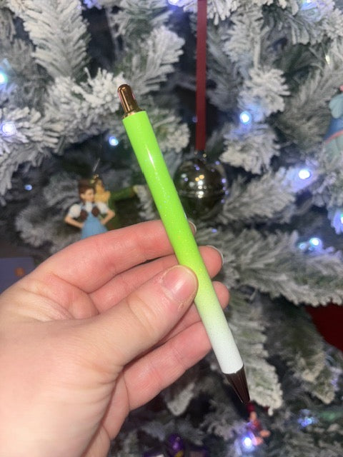 Bright Green Ombre Glitter Pen