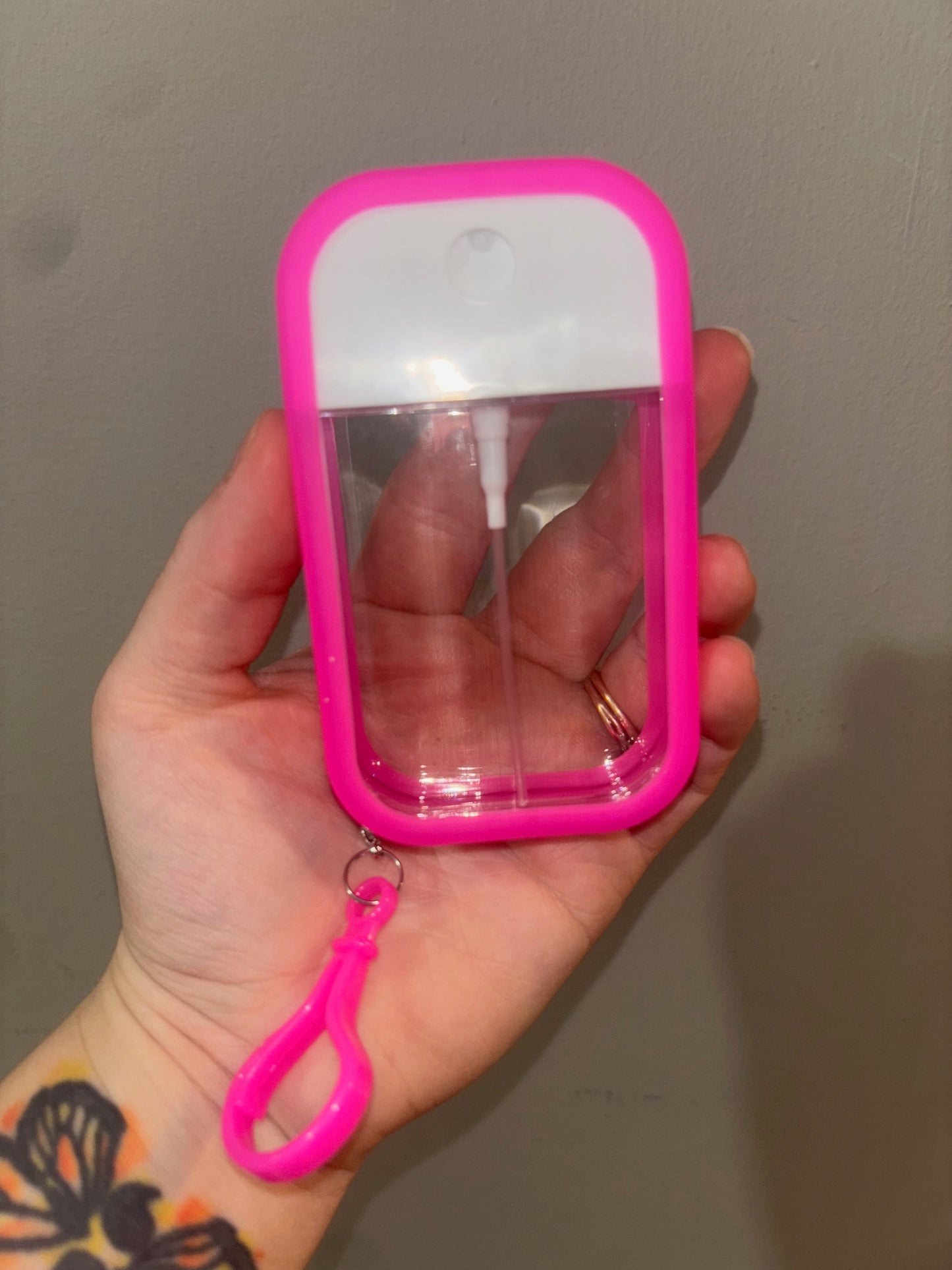 Hot Pink Spray Bottle Keychain