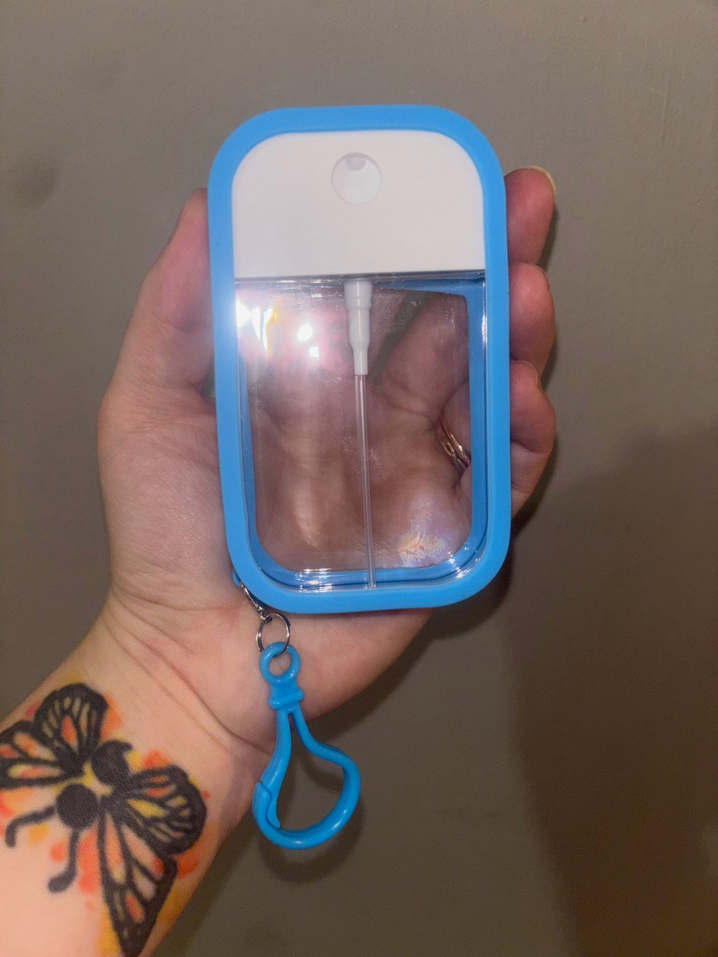 Blue Spray Bottle Keychain