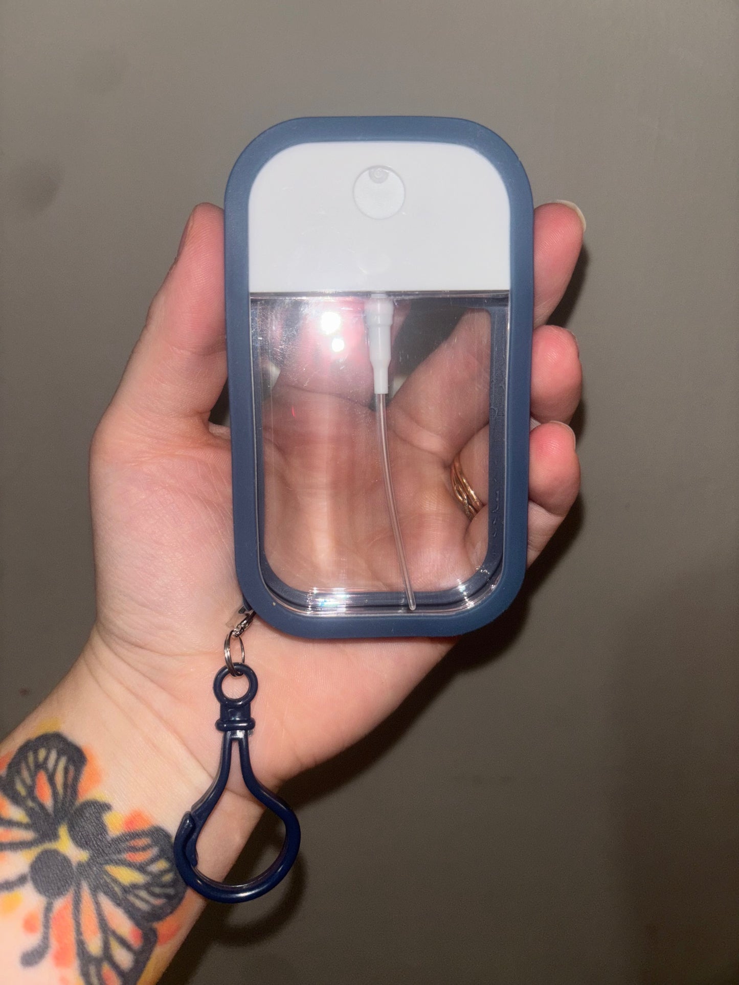 Navy Blue Spray Bottle Keychain