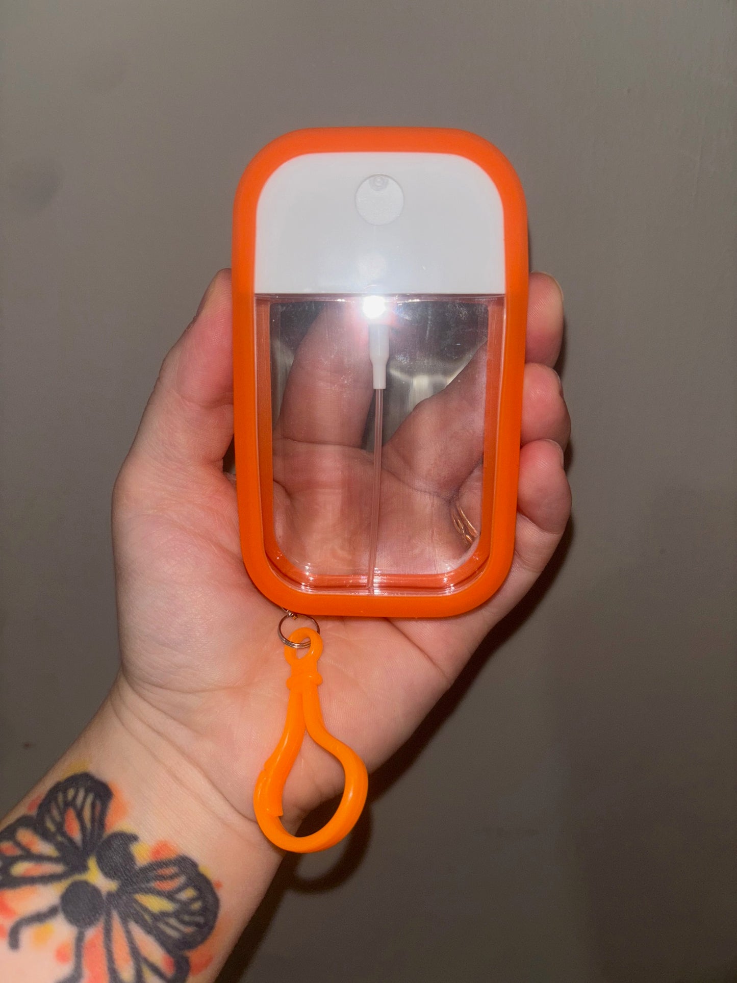 Orange Spray Bottle Keychain