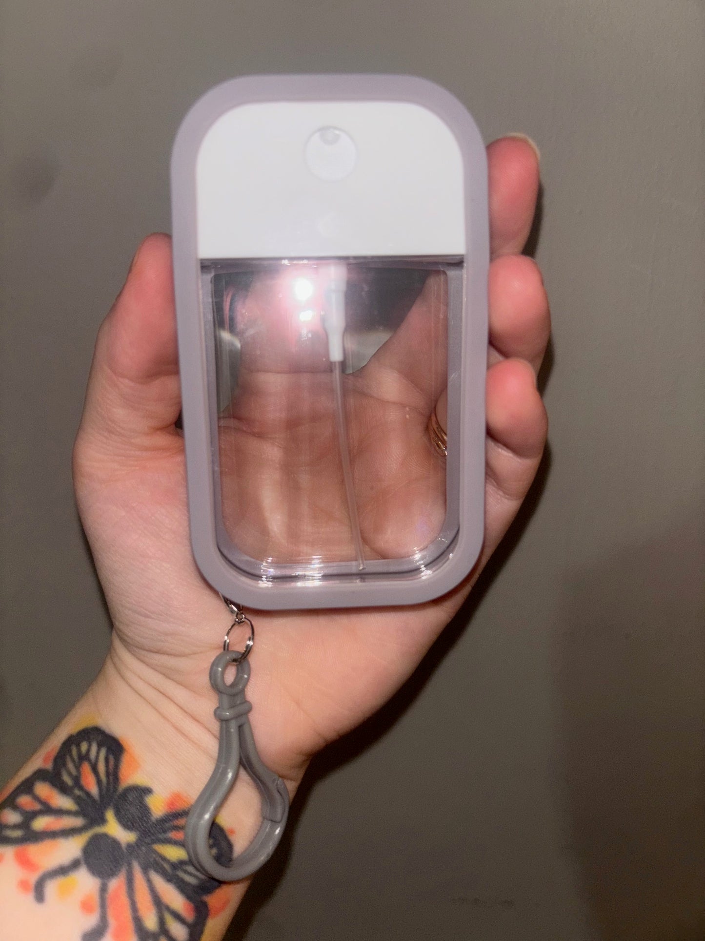 Grey Spray Bottle Keychain