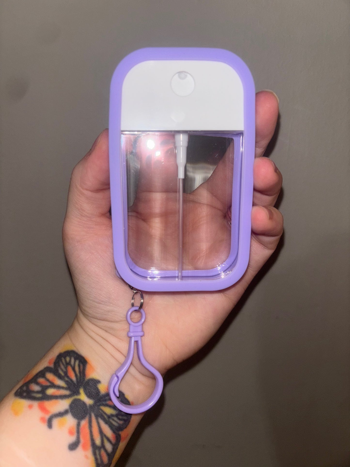 Light Purple Spray Bottle Keychain