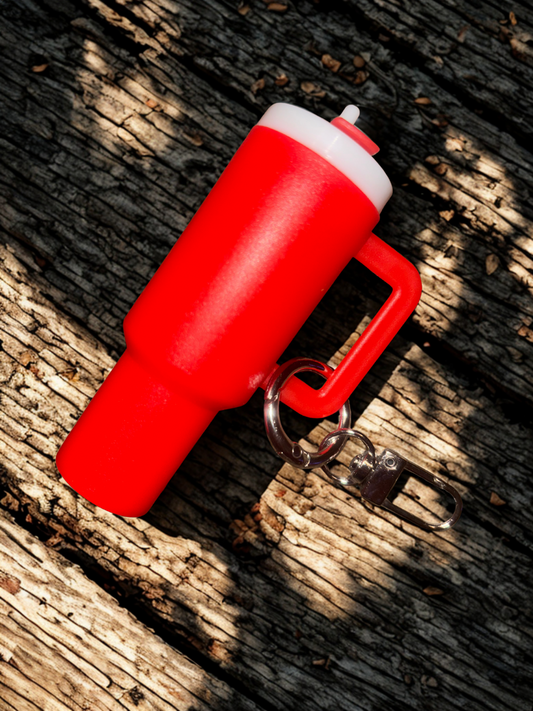 Red Mini Tumbler Keychain