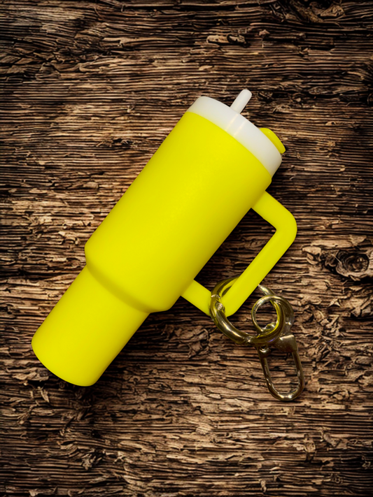 Yellow Mini Tumbler Keychain
