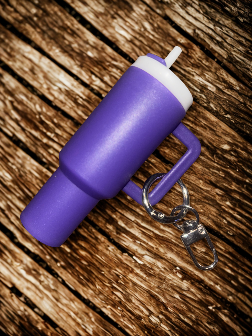 Dark Purple Mini Tumbler Keychain
