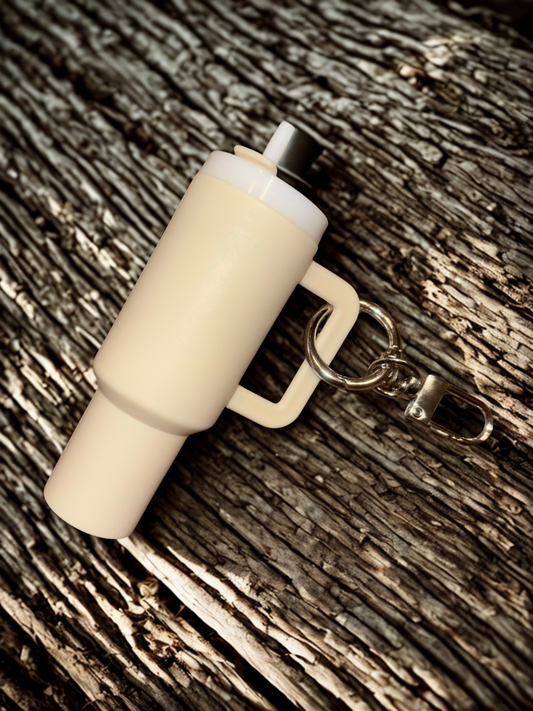 Off White Mini Tumbler Keychain