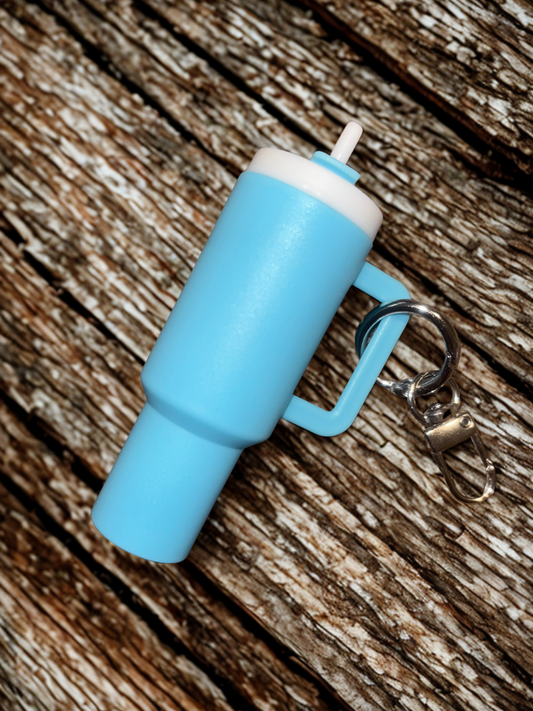 Light Blue Mini Tumbler Keychain