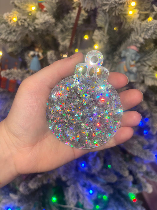 Clear With Flakes Ornaments